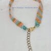 Unique Peyote Bracelet – Shimmering Salmon, Aqua & Marigold Beads - Image 5