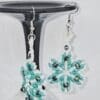 Beautifully Handbeaded Earrings – Sea Green SuperDuo & Vitrail Glass - Image 3