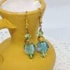 Green Floral Lampwork Earrings - Image 3