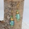 Green Floral Lampwork Earrings - Image 5