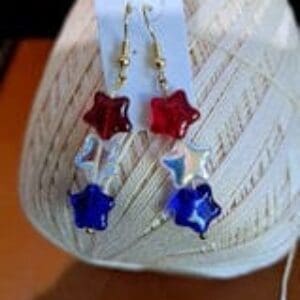 Red White and Blue Star Glass