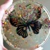 Beautiful Butterfly Drink Coasters Set with Rainbow Glitter - Image 2