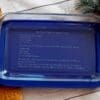 Personalized glass recipe baking pan