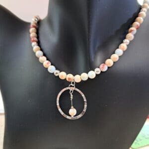 Unique calcite and sterling silver necklace