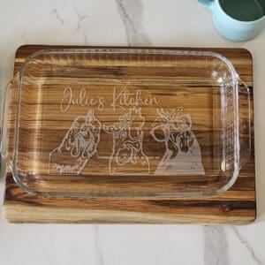 Funky Chicken Glass Baking pan