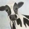 Adorable Black and White Cow Original Watercolor Painting - Image 2