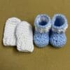 Adorable Crochet Baby Set Booties and Mittens Size Newborn - Image 4