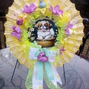 Japanese chin easter wreath