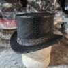 Anaconda Skin Texture Eldorado Black Leather Top Hat - Image 3