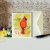 Autumn Cardinal Nature Art Greeting Card - Image 2