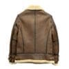 B3 Bomber Shearling Brown Leather Jacket - Image 3
