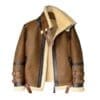 B3 Bomber Shearling Brown Leather Jacket - Image 2