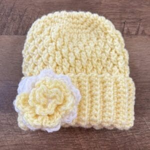 Beautiful Crochet Baby Hat Size 0-6 Months