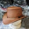 Bison Concho Band Western Cowboy Leather Hat - Image 2