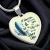Blue Feather Heart-shaped Memorial Necklace - Image 11