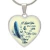 Blue Feather Heart-shaped Memorial Necklace - Image 6