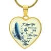 Blue Feather Heart-shaped Memorial Necklace - Image 4