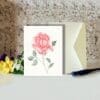 Blush Pink Rose Floral Art Greeting Card - Image 2
