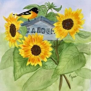 Sunflowers Original Watercolor Painting