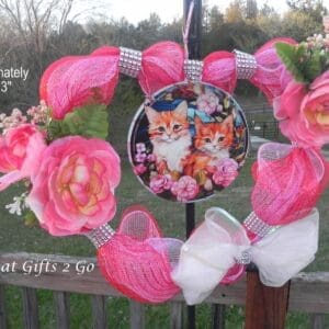 Beautiful Cat Lover Front Door Wreath