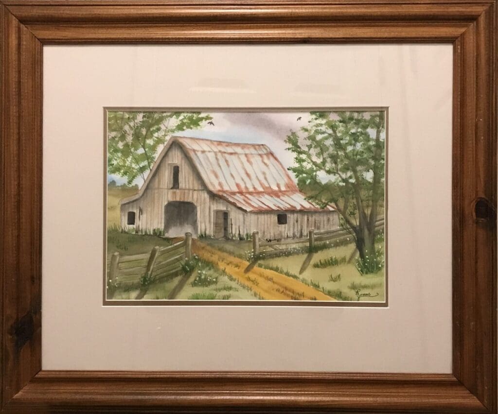 Charming An Old Barn Watercolor Painting - Maker-Mall
