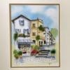 Quaint Village Ink And Watercolor Painting
