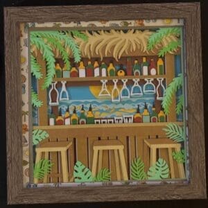Charming Tiki Bar Shadowbox
