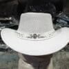 Cool Breeze White Leather Rodeo Hat - Image 3