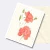 Coral Roses Floral Art Greeting Card