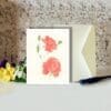 Coral Roses Floral Art Greeting Card - Image 2