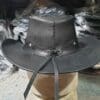 Country Cowboy Black Grain Leather Hat - Image 7