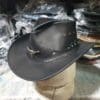 Country Cowboy Black Grain Leather Hat - Image 3