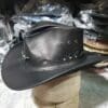 Country Cowboy Black Grain Leather Hat - Image 2