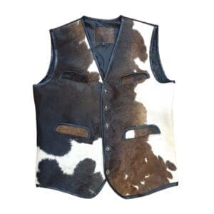 Cow hide leather vintage style vest