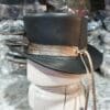 Crocodile Eye Band Black Leather Top Hat - Image 5