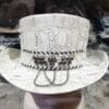 Crocodile Hunters White Leather El Dorado Top Hat - Image 3