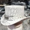 Crocodile Hunters White Leather El Dorado Top Hat - Image 4