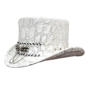 Crocodile hunters white leather el dorado top hat