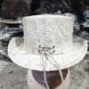 Crocodile Hunters White Leather El Dorado Top Hat - Image 7