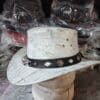Crocodile Texture White Leather Cowboy Hat - Image 2