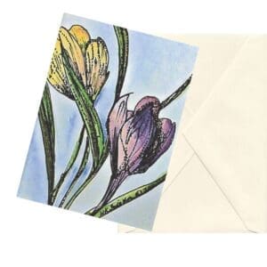 Crocus Wave Watercolor Floral Art