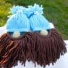 Cute Handmade Blue Gnome Head Ornament - Image 3