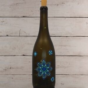 Dazzling dot art wine bottle