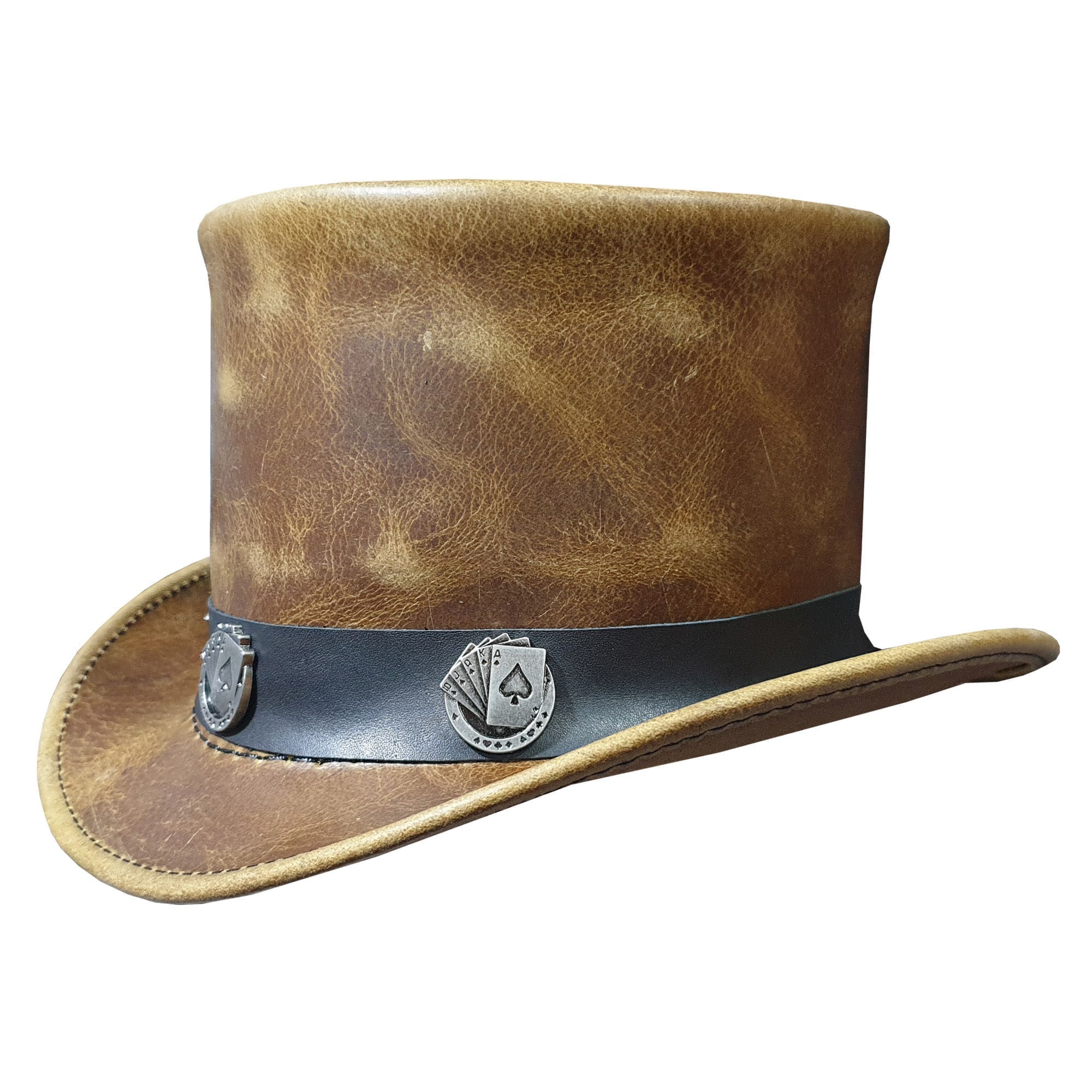 El dorado pocker band leather top hat El dorado pocker band leather top hat