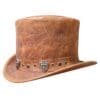 El Dorado Trio Shield Rivet Band Leather Top Hat