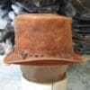 El Dorado Trio Shield Rivet Band Leather Top Hat - Image 4