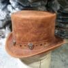 El Dorado Trio Shield Rivet Band Leather Top Hat - Image 2