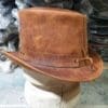 El Dorado Trio Shield Rivet Band Leather Top Hat - Image 5