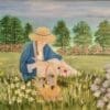Exquisite Lady in Her Garden Original Oil Painting - Image 2