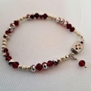 Faceted Red and Silver Crystal Bracelet